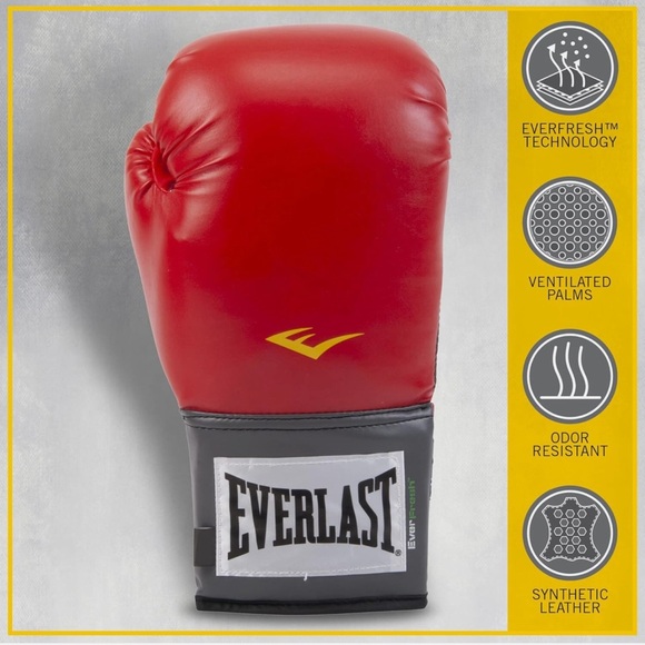 Everlast Pro Style Elite Training Gloves Red 12 oz Boxing Workout Gloves BUNDLE - Picture 5 of 16